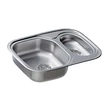 Kép 1/4 - Artenova AEB 640 mosogatótálca (650x490 mm, 1,5 medence) komplett 3 1/2" szifoncsomaggal