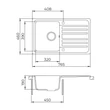 Kép 4/5 - EVIDO Home 45S gránit mosogató, 765 x 460mm, antracit 105548