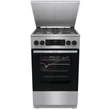 Kép 1/4 - Gorenje GKS5C71XF Kombinált tűzhely, 4 gázégő, elektromos multifunkciós sütő Pizza funkcióval,kijelző, fém tetővel, teleszkópos sütősín, lassú ajtózáródás, air fry, fém tető, szürke szín, gőzfunkcióval