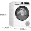 Kép 4/9 - Bosch WQJ24201BY Hőszivattyús kondenzációs szárítógép , Serie6 , Home Connect , 9kg , D , Fekete ajtó , EasyClean kondenzátor , Döntött TouchControl kijelző , AutoDry , Státuszjelzés ,  Vasaláskönnyítés