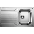 Kép 1/8 - BLANCO DINAS 45 S mosogatótálca, forgatható, fényezett rozsdamentes acél, 2 csaplyukkal, excenterrel