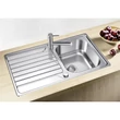 Kép 7/8 - BLANCO DINAS 45 S mosogatótálca, forgatható, fényezett rozsdamentes acél, 2 csaplyukkal, excenterrel