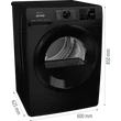 Kép 5/6 - Gorenje DPNE82GNLWIFI/B  szabadonálló hőszivattyús szárítógép, 8 kg, Wifi, LED képernyő, szag és gyűrődésmentesítés, dobvilágítás, fekete