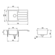 Kép 3/3 - EVIDO Easy 45S gránit mosogató, 760 x 440 mm, bézs