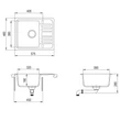 Kép 2/2 - EVIDO Home 45S compact gránit mosogató, 575 x 460 mm, antracit