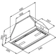 Kép 18/19 - Kluge KOV5003BLGH beépíthető matt fekete páraelszívó, 60cm