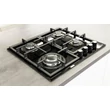 Kép 6/9 - Kluge KPG6010BG beépíthető gáz főzőlap, 60 cm, fekete üveg, WOK égő