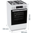 Kép 2/15 - Gorenje GKS5C75WF  KOMBINÁLT TŰZHELY,  70l, HomeMadePlus kemence formájú sütőkamra,"A"  max. hőmérséklet 275°C,   multifunkciós sütő ExtraSteam GŐZFUNKCIÓval, Pizza, AirFry , GentleClose lassú ajtózáródás, tető nélkül, fehér szín, 85/50/59,4cm