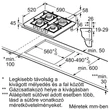 Kép 2/2 - Bosch PNH6B6K40 Gázfőzőlap - fekete edzett üveglap - Serie4 - 60cm