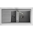Kép 2/4 - Laveo BARBADOS vulkánszürke 1,5 medencés mosogató dugókiemelős helytakarékos szifonnal