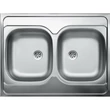 Kép 1/2 - Operis LON 60 2M Teletetős kétmedencés mosogató, Szín: Natúr inox