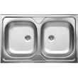 Kép 1/2 - LAVEO LON 50 2M teletetős kétmedencés inox mosogató szifonnal
