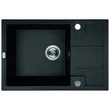 Kép 1/2 - Laveo BARBADOS Gránit mosogató: egymedence mini csepptálcás, matt fekete, SRB_713B