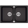 Kép 1/2 - Laveo CELIA Gránit mosogató: kétmedencés, matt fekete (homogén)