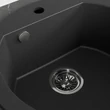 Kép 3/6 - DAFNE egykör cseptálcás mosogató, fekete