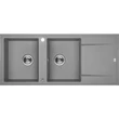 Kép 1/2 - Laveo MEGALO Gránit mosogató: kétmedence csepptálcás, szürke