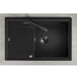 Kép 2/6 - Laveo MEGALO csepptálcás matt fekete mosogató dugókiemelős helytakarékos szifonnal