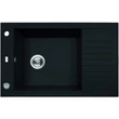 Kép 1/2 - Laveo PIONIER Gránit mosogató: egymedencés mini csepptálcával, matt fekete (homogén)