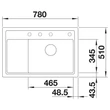 Kép 3/10 - BLANCO ZENAR XL 6S Compact Silgranit mosogatótálca, jobbos medencével, fehér, tartozék nélkül, excenterrel