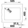 Kép 4/9 - BLANCO SUBLINE 340/160-U Silgranit mosogatótálca, balos medencével, fehér, excenter nélkül