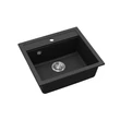 Kép 2/4 - EVIDO Quadro 6 gránit mosogató, 562 x 510 mm, antracit