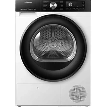 Hisense DH3S902BW3 Szárítógép, 9 kg / 125l, "C" , LED képernyő érintőgombokkal, TwinFlow kétirányú levegőbefújás, WIFI ConnectLife alkalmazás,AntiCrease gyűrődésmentesítő funkciók  Dobvilágítás,