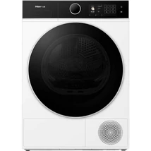 Hisense DH5I104BWAB Szárítógép,  10 kg / 125l, "A"  iPlay: színes TFT kijelző érintőgombokkal,  WIFI ConnectLife alkalmazás,   AntiCrease gyűrődésmentesítő funkciók, iDry: 29perc alatt 1kg ruha,  Dobvilágítás, üvegajtó - megfordítható ajtónyitás