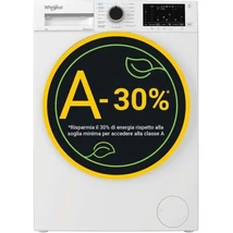 WHIRLPOOL WAM09WBEE Elöltöltős gőzfunkciós mosógép HomeWhiz távoli eléréssel, "A-30%"  1400 f, 10kg , csendes inverter motor , nagyméretű digitális kijelző, 6. Érzék funkció FreshCare+ .