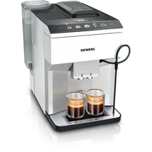 Siemens  TP515R02 Automata kávéfőző EQ500 , 15 bar , tejbevezetés külső tartályból , AromaIntense , intuitív coffeeSelect Display ,  kerámia őrlőmű  , fehér/ezüst