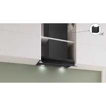 BOSCH DBB67DP60 Beépíthető design páraelszívó - Serie6 - Home Connect & Hob-Hood Control - 60cm - max. 699 m3/h - 3+1 fokozat - Fekete készülékház - Üveg légterelő panel - DirectSelect TouchControl vezérlés az üveg panelen.