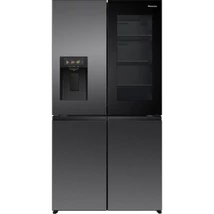 Hisense RQ600P7SKE Side by Side Francia ajtós, Multidoor hűtőszekrény, Wifi, No Frost, Fekete, Betekintő ablak, UV szűrt vízadagoló, TFT Kijelző