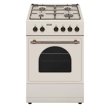 EVIDO FREE GE55C gáztűzhely, rusztikus design, 50x55 cm, elektromos sütő, 48 l, bézs/bronz