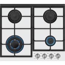 Kluge KPG6010WG beépíthető gáz főzőlap, 60 cm, fehér üveg, WOK égő