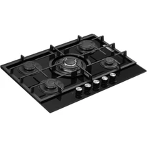 Kluge KPG7020BG beépíthető gáz főzőlap, 75 cm, fekete üveg, WOK égő