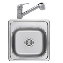 Operis STANDARD SZET Egymedencés mosogató, Szín: Natúr inox - Rosso csappal