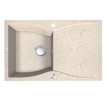 Laveo MOLOKIN csepptálcás bézs mosogató dugókiemelős helytakarékos szifonnal