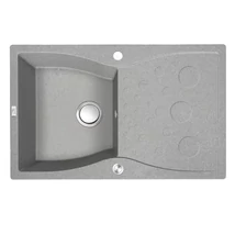 Laveo MOLOKIN csepptálcás szürke mosogató dugókiemelős helytakarékos szifonnal