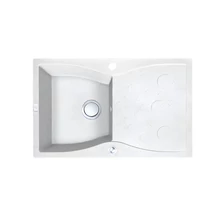 Laveo MOLOKIN csepptálcás fehér mosogató dugókiemelős helytakarékos szifonnal