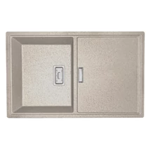 Laveo TONGA bézs csepptálcás mosogató helytakarékos szifonnal