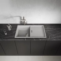 Laveo TONGA szürke csepptálcás mosogató helytakarékos szifonnal