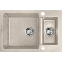 Laveo CELIA 1,5 medencés bézs mosogató dugókiemelős helytakarékos szifonnal