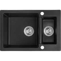 Laveo CELIA 1,5 medencés szemcsés fekete mosogató