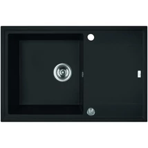 Laveo MEGALO csepptálcás matt fekete mosogató dugókiemelős helytakarékos szifonnal