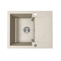 Laveo PICO 45S mini csepptálcás bézs gránit mosogató helytakarékos szifonnal