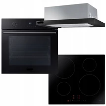 Beko beépíthető sütő-indukciós főzőlap-elszívó szett, fekete