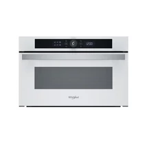 Whirlpool WMD44MW Álló szekrénybe építhető mikrohullámú sütő Fehér, 31 liter, 6. Érzék funkciók, 1000W, CRISP, grill, digitális kijelző (fehér karakterszín), JET Start, JET Defrost, JET Menü, lenyíló tükrös üvegajtó