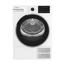 WHIRLPOOL WSD8WBHU Hőszivattyús keskeny szárítógép Inverter motorral, IronTouch gőztechnológiával és HomeWhiz távoli eléréssel, "D" , 8kg , nagy digitális kijelző,  6. Érzék PrecisionDry funkció.  Dobvilágítás.Steam Refresh gőzfrissítés