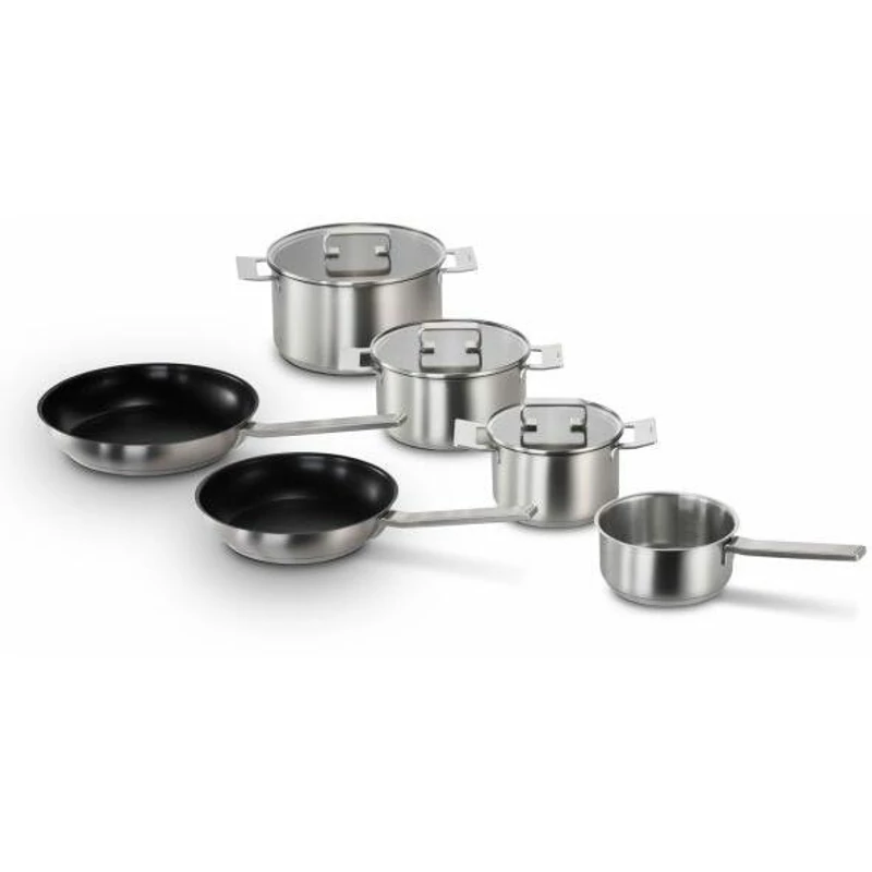 Bosch HEZ9SE060 Pro Induction edényszett , 6 részes ,  Lábos fedővel (5,5l) , Lábos fedővel (3,5l) , Lábos fedővel (2l) , Tapadásmentes serpenyő (22cm) , Tapadásmentes serpenyő (18cm) , Nyeles lábos (1,4l) , 220°C,ig sütőben használható , Mosogatógépben m