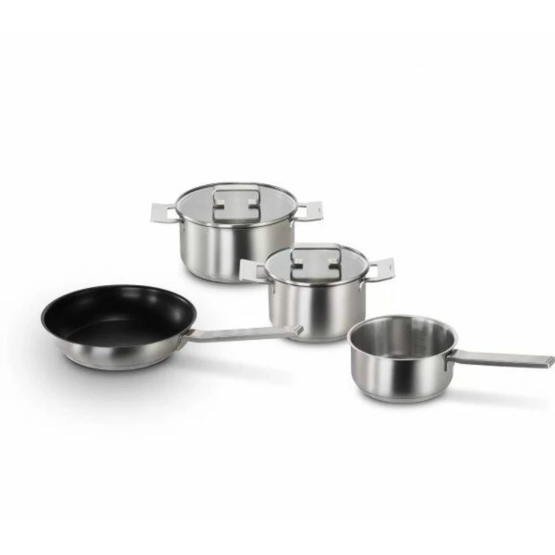Bosch HEZ9SE040 Pro Induction edényszett , 4 részes , Lábos fedővel (3,5l) , Lábos fedővel (2l) , Tapadásmentes serpenyő (18cm) , Nyeles lábos (1,4l) , 220°C,ig sütőben használható , Mosogatógépben mosogatható , Hőszigetelt fogantyú