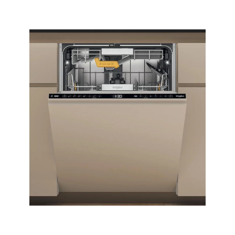 Whirlpool W8IHF58TUS Teljesen integrálható mosogatógép, "B" energiaosztály MaxiSpace, 6. Érzék technológia, PowerClean Pro, NaturalDry